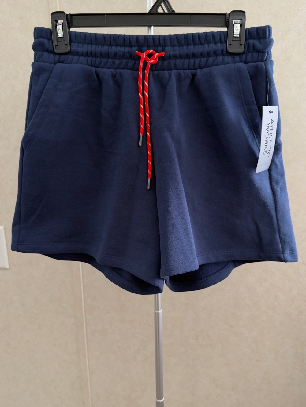 Athletic Works Navy Shorts with Red Drawcord